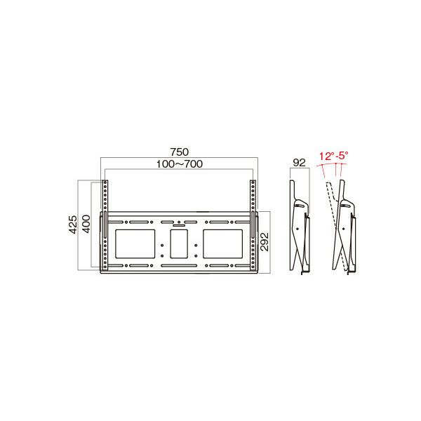 HAMILEX ハミレックス MH-853B 壁掛金具 前後チルトタイプ ～100V型